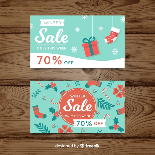 Free vector winter sale banners