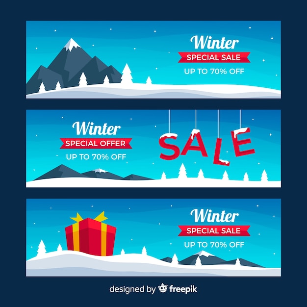 Winter sale banners