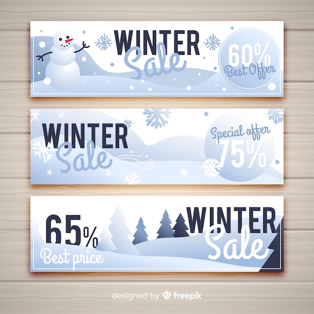 Winter sale banners