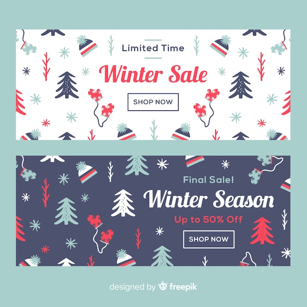 Winter sale banners