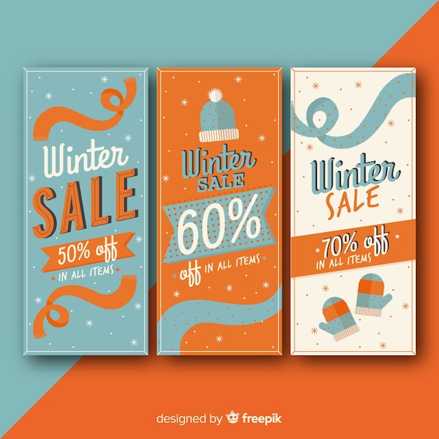 Free vector winter sale banners