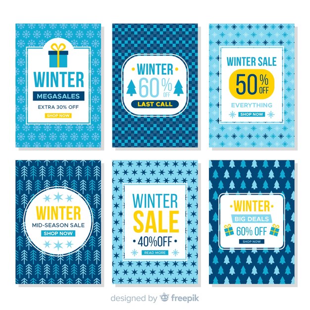 Winter sale cards set