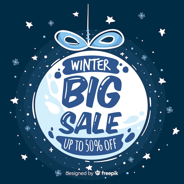 Winter sale cold tones ball background