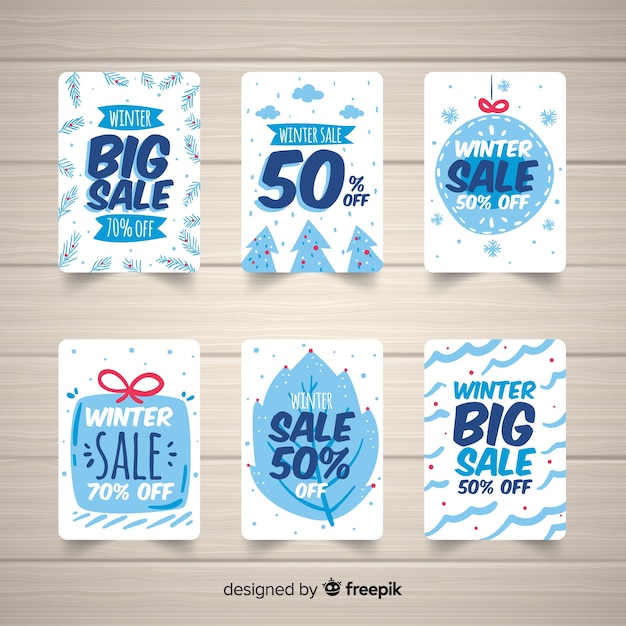 Winter sale cold tones cards