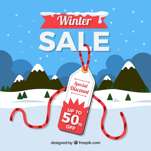 Winter sale design with label