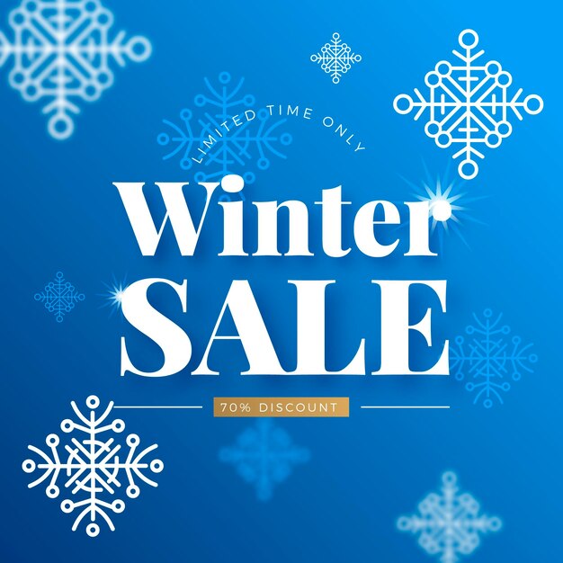 Winter sale in flat design