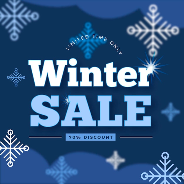 Winter sale in flat design