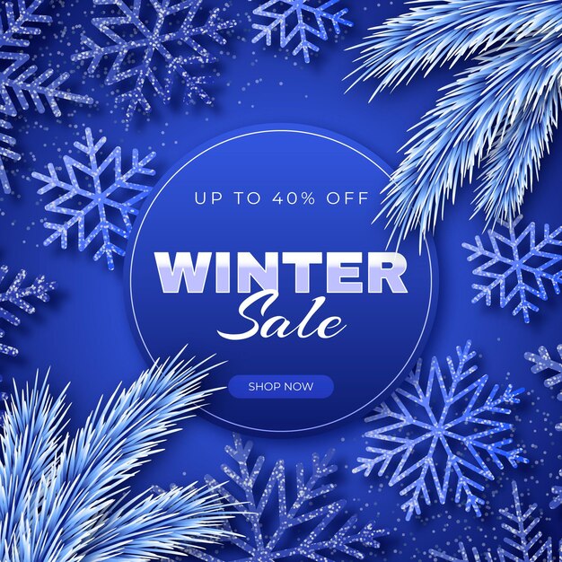 Winter sale illustration in realistic style