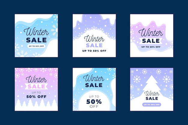 Winter sale instagram post collection