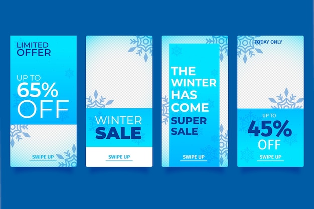 Winter sale instagram stories collection