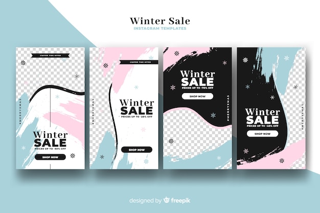 Winter sale instagram story collection