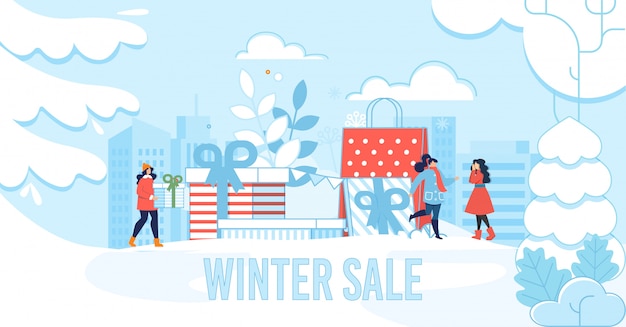 Winter sale lettering poster for shop and boutique