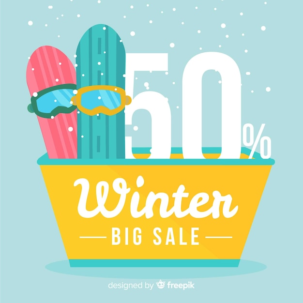 Free vector winter sale snowboards background