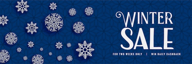 Free vector winter sale snowflakes bacnner design