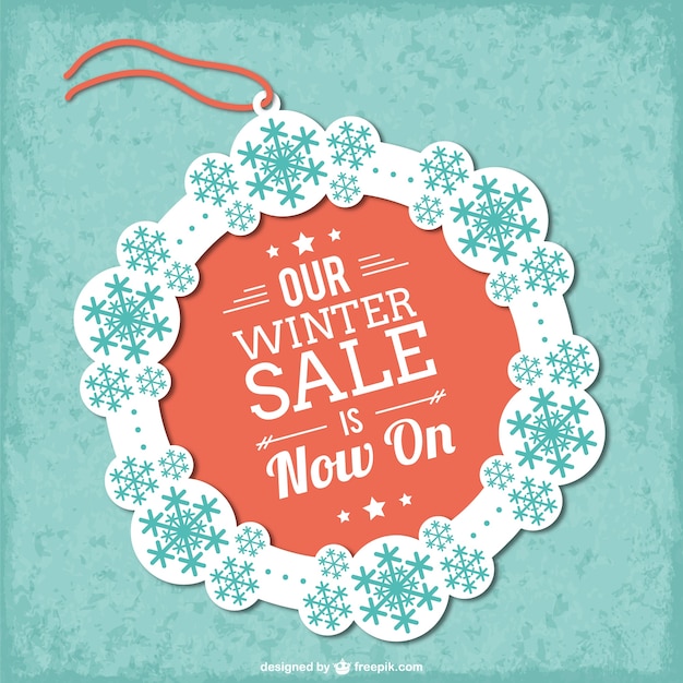 Free vector winter sale tag vector