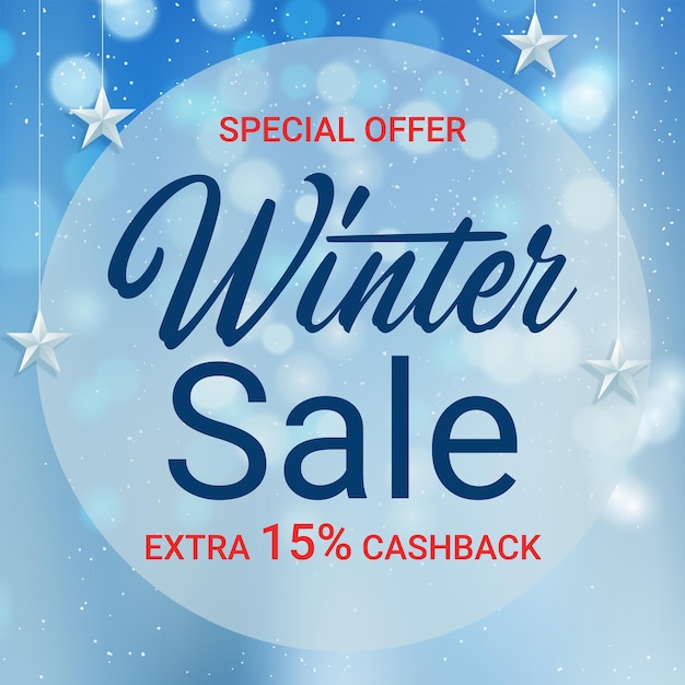 Winter sale trendy soft light illustration