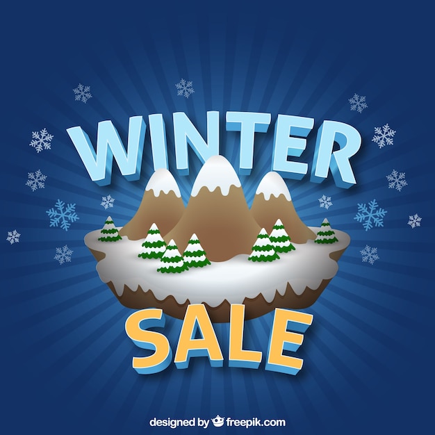 Бесплатное векторное изображение Зимние продажи фона