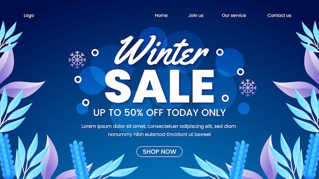 Winter season celebration landing page template