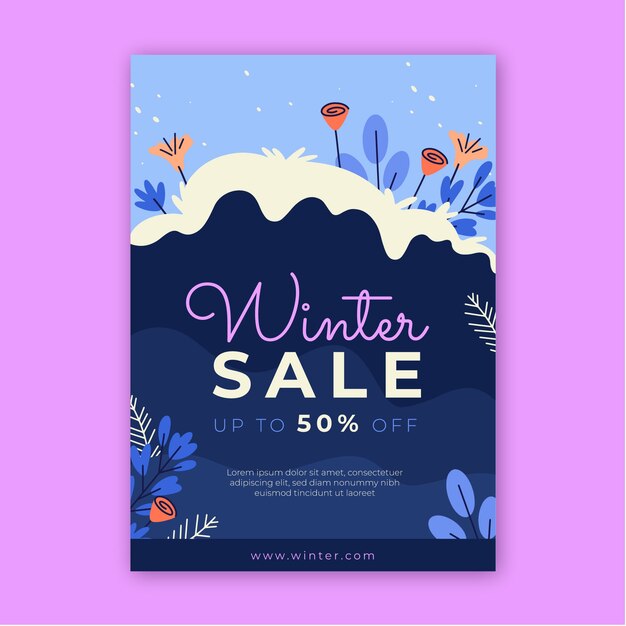 Winter season celebration vertical poster template