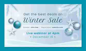 Free vector winter season celebration webinar template