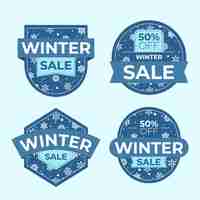 Free vector winter season sale badges collection