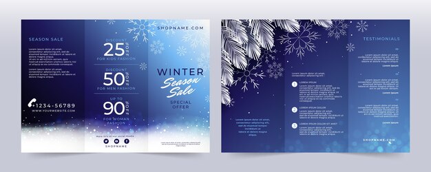 Winter season sale brochure template