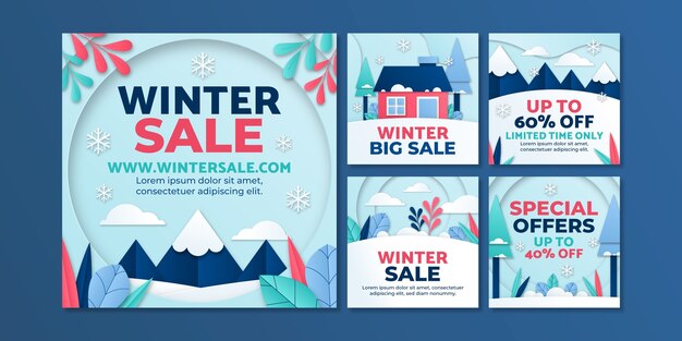 winter season sale instagram posts collection