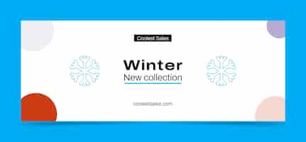 Free vector winter season sale social media cover template