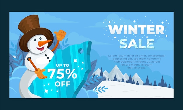 Winter season sale social media promo template