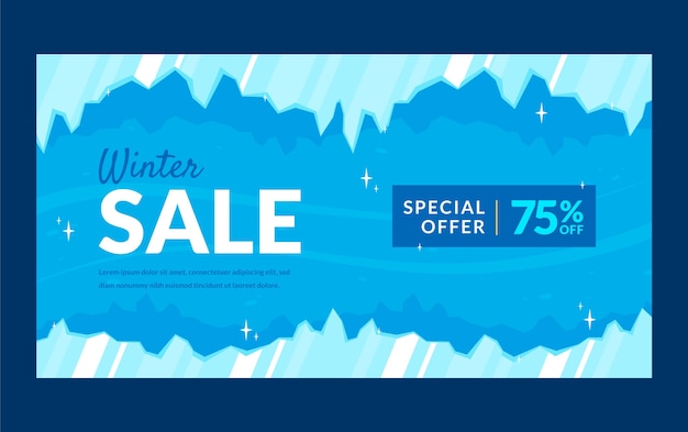 Winter season sale social media promo template