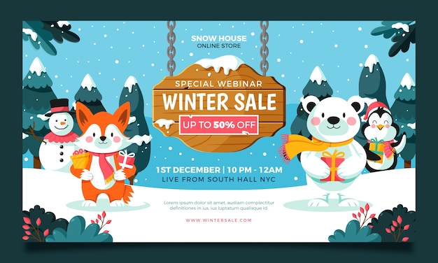 Winter Wonderland with A Playground Web Banner