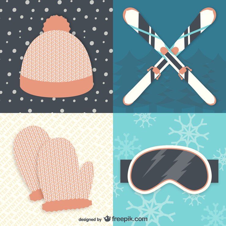 मुफ़्त वेक्टर winter and ski equipment