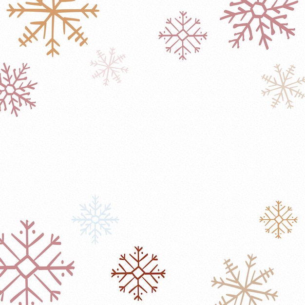 Free vector winter snowflake background, christmas aesthetic doodle in white vector