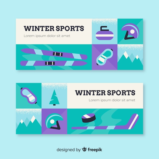 Free vector winter sport banner template