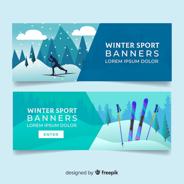 Winter sport banners