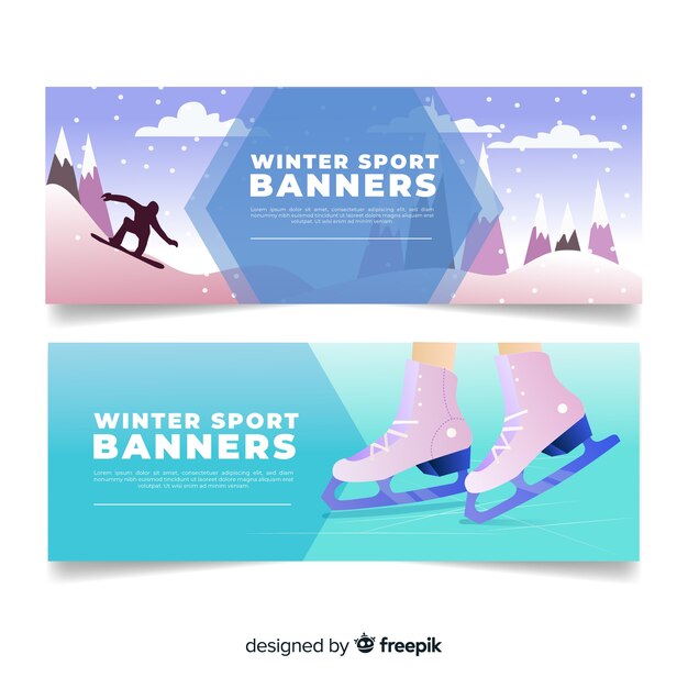 Winter sport banners