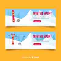 Free vector winter sport banners