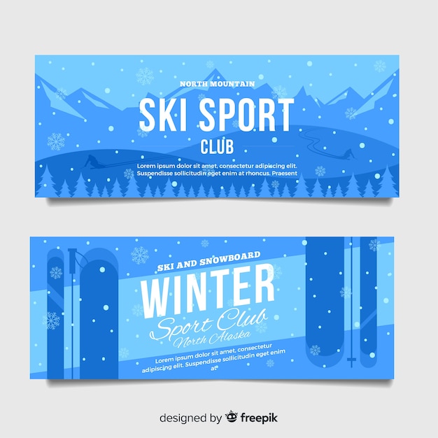 Free vector winter sport banners