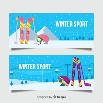 Зимние спортивные баннеры