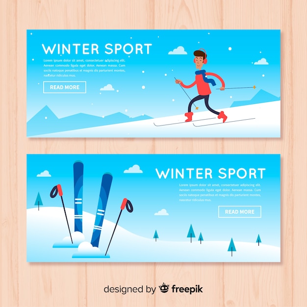 Winter sport banners