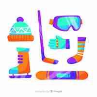 Free vector winter sport equipment collection