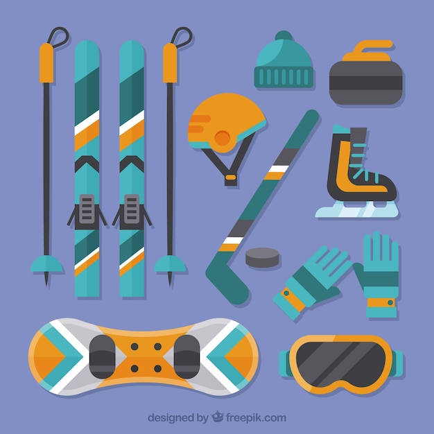 Free vector winter sport equipment