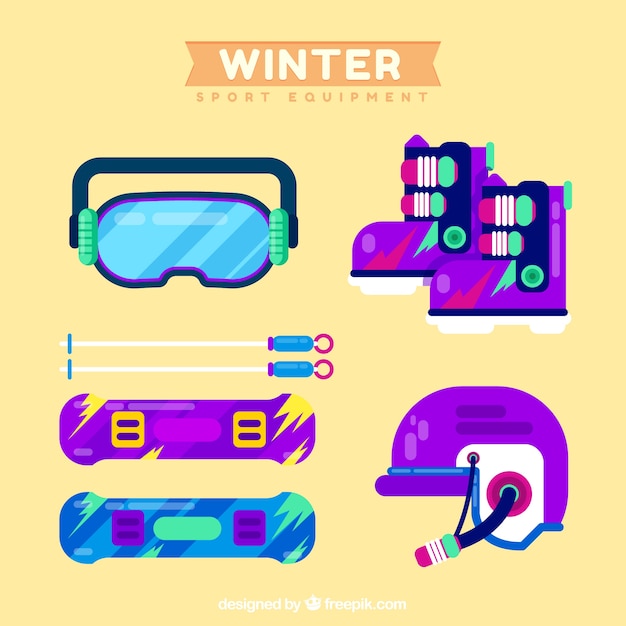 Free vector winter sport equipment