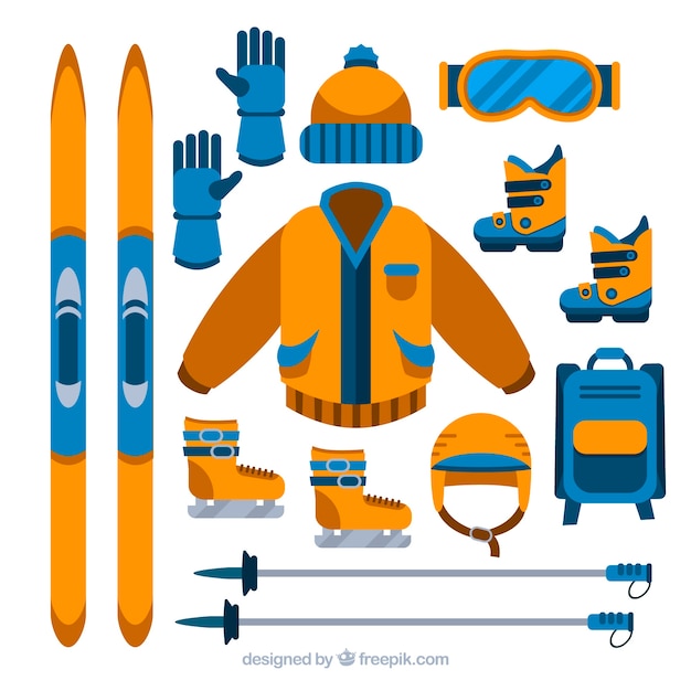 Free vector winter sport equipment