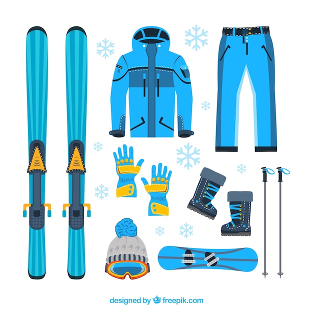 Free vector winter sport equipment