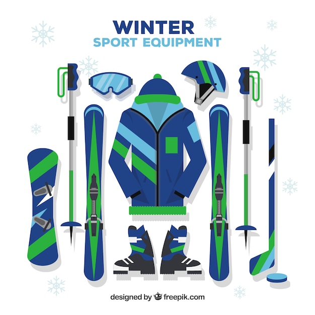 Free vector winter sport equipment