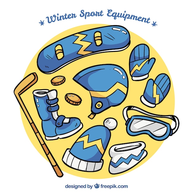 Free vector winter sport equipment