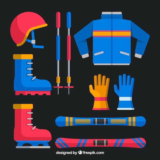 Free vector winter sport equipment