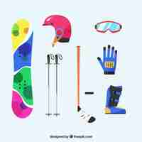 Free vector winter sport equipment