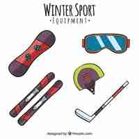Free vector winter sport equipment